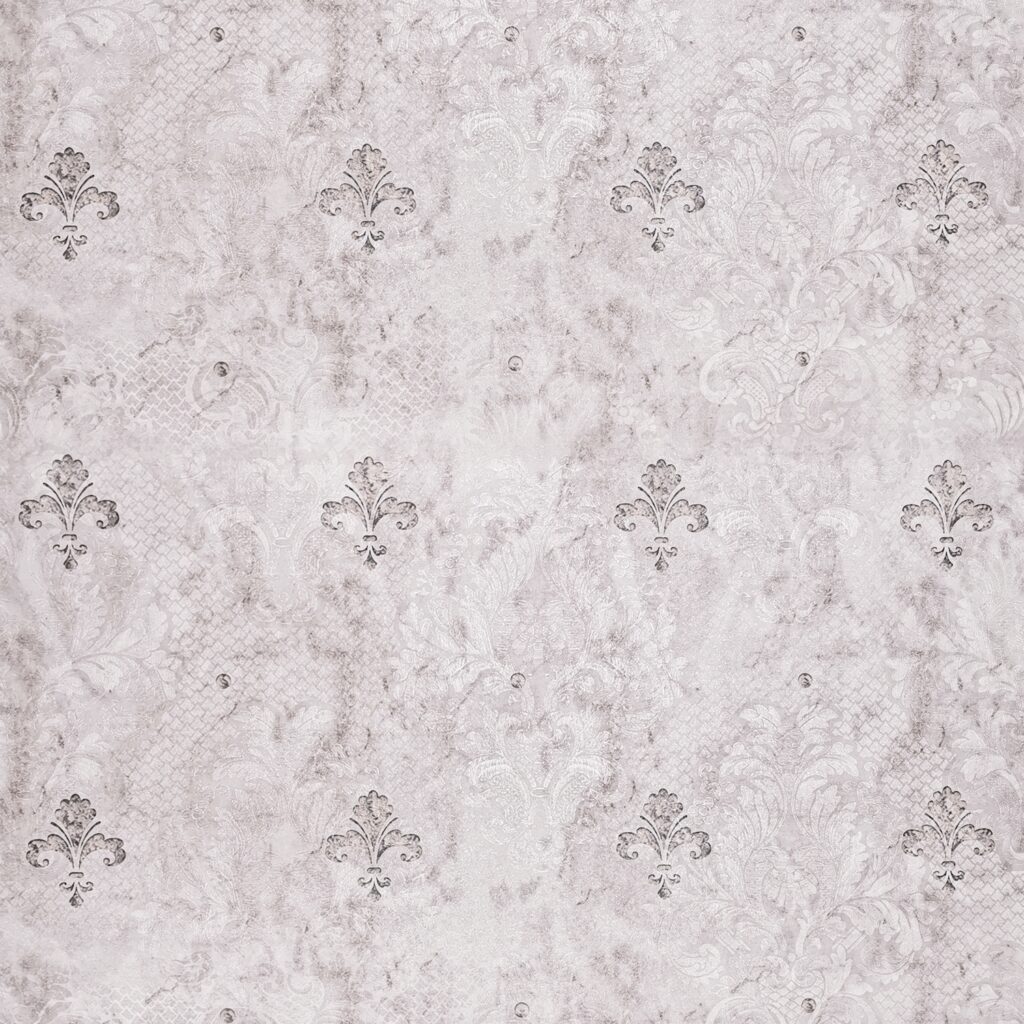 Distressed Grey, Charcoal Fleur de Lis Peel and Stick Self Adhesive Removable Wallpaper, Roll 18 ft. X 24 in. (5.5m X 60cm), 35.5 sq. ft. (3.3 sq. m)