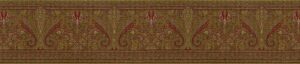 Prepasted Wallpaper Border - Abstract Burgundy, Olive Paisley Wall Border Retro Design, 15 ft x 9 in (4.57m x 22.86cm)