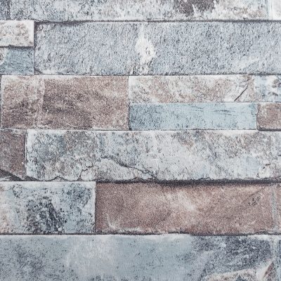 Distressed Stone Grey, Brown Slate Peel and Stick Self Adhesive Removable Wallpaper, Roll 18 ft. X 24 in. (5.5m X 60cm), 35.5 sq. ft. (3.3 sq. m)
