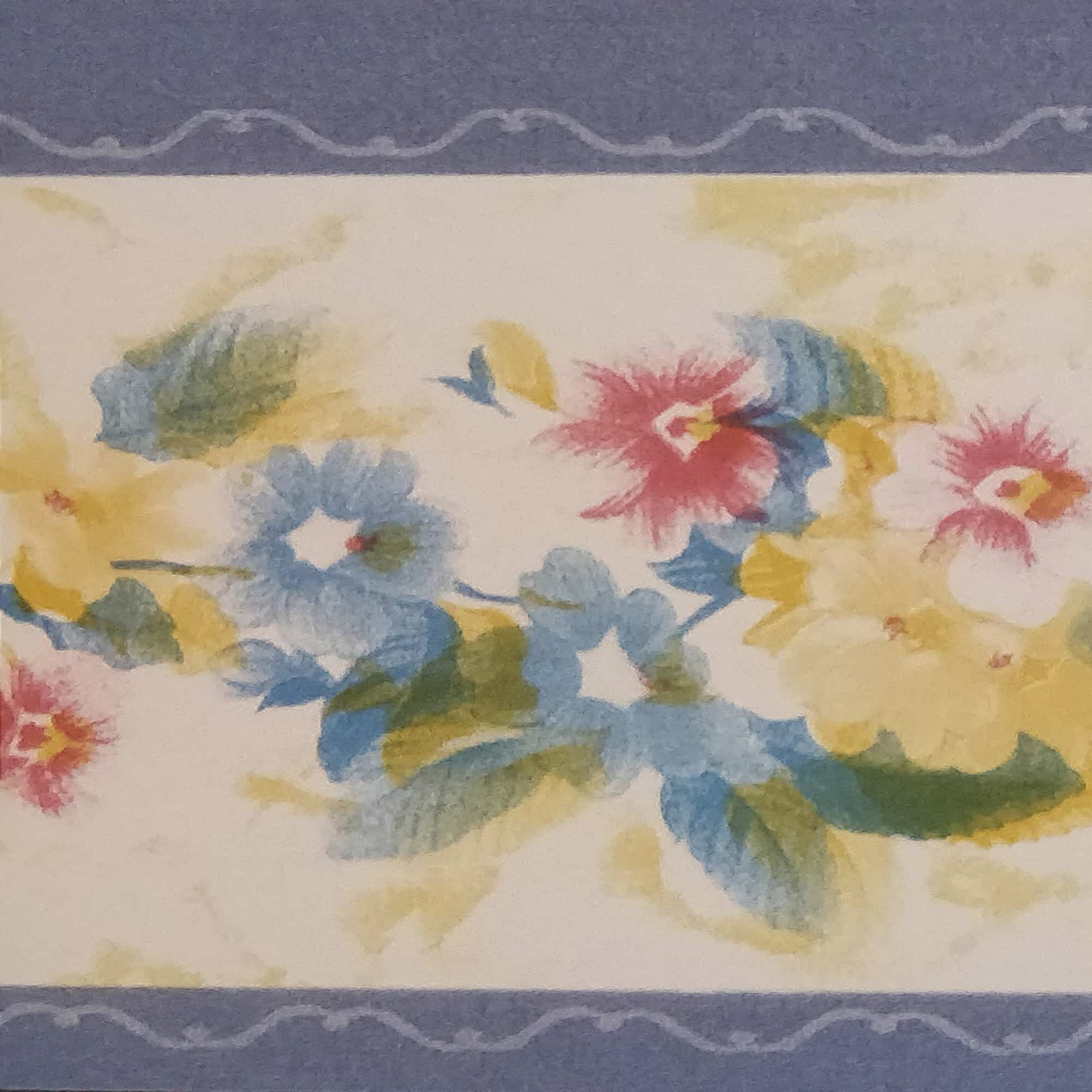 Peel and Stick Wallpaper Border - Cerulean Blue Yellow Red White