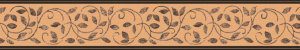 Peel and Stick Wallpaper Border - Damask Grey, Brown, Sepia Scrolls, Leaves Wall Border Retro Design, 15 ft x 7 in (4.57m x 17.78cm), Self Adhesive