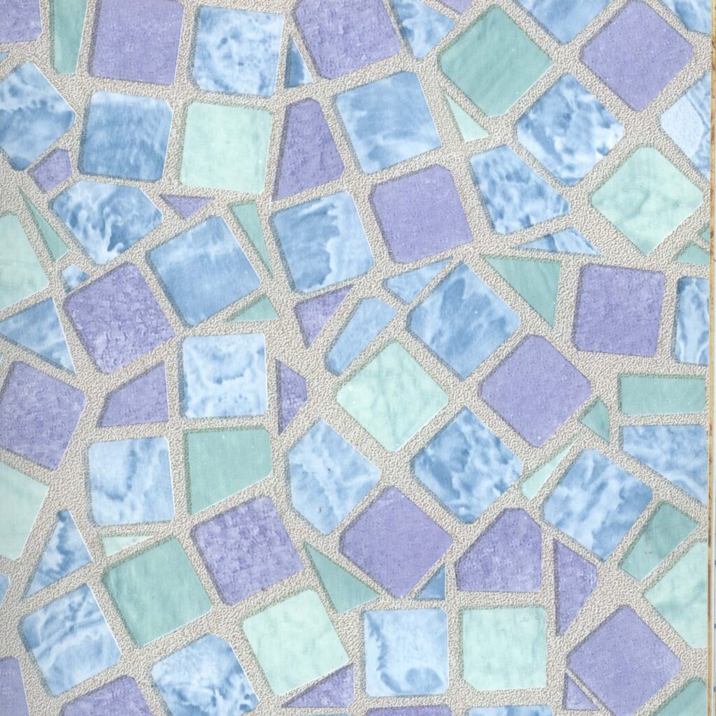 Abstract Printed Mauve, Blue, Green Mosaic Peel and Stick Self Adhesive Removable Wallpaper, Roll 18 ft. X 18 in. (5.5m X 45cm), 26.6 sq. ft. (2.5 sq. m)