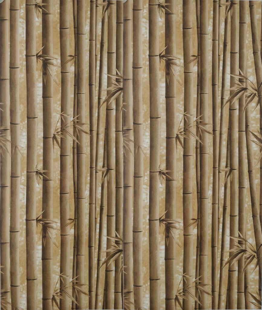 Floral Printed Brown Bamboo Shoots Peel and Stick Self Adhesive Removable Wallpaper, Roll 18 ft. X 18 in. (5.5m X 45cm), 26.6 sq. ft. (2.5 sq. m)