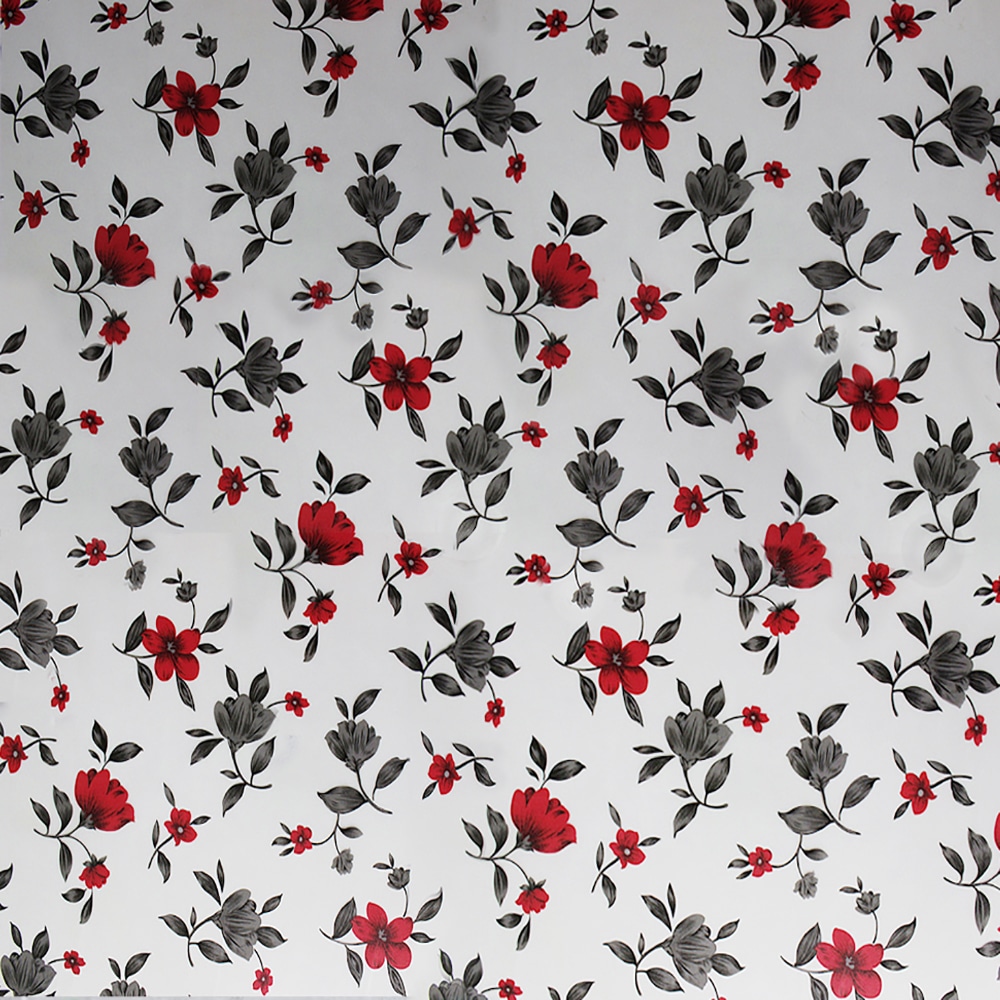 Floral Printed Charcoal Grey Peel and Stick Wallpaper