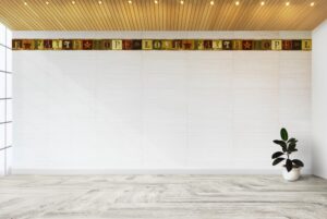 Prepasted Wallpaper Border - Patriotic Brown, Beige, Burgundy Faith, Hope, Love Wall Border Retro Design, 15 ft x 4 in (4.57m x 10.16cm)