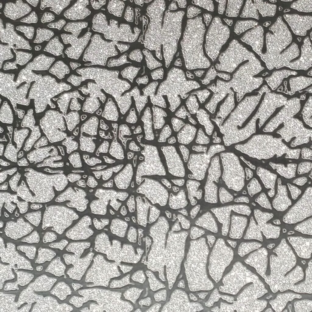Abstract Glitter Black on Silver Cracks Peel and Stick Self Adhesive Removable Wallpaper, Roll 18 ft. X 18 in. (5.5m X 45cm), 26.6 sq. ft. (2.5 sq. m)