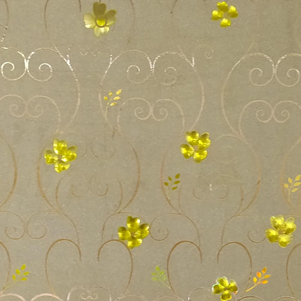 Damask Glitter Gold, Mustard Yellow Green Flowers, Scrolls Peel and Stick Self Adhesive Removable Wallpaper, Roll 18 ft. X 18 in. (5.5m X 45cm), 26.6 sq. ft. (2.5 sq. m)