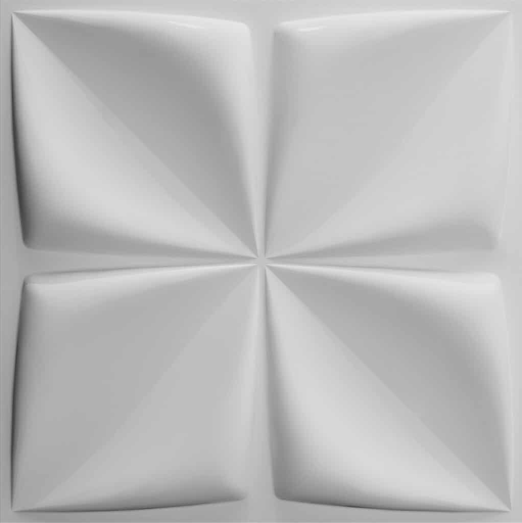 Paintable Off White Geometric Flowers Fiber 3D Wall Panel, Interior Wall Paneling, 1.6 ft X 1.6 ft (50cm X 50cm), 2.6 sq.ft. (0.25 sq. m) each