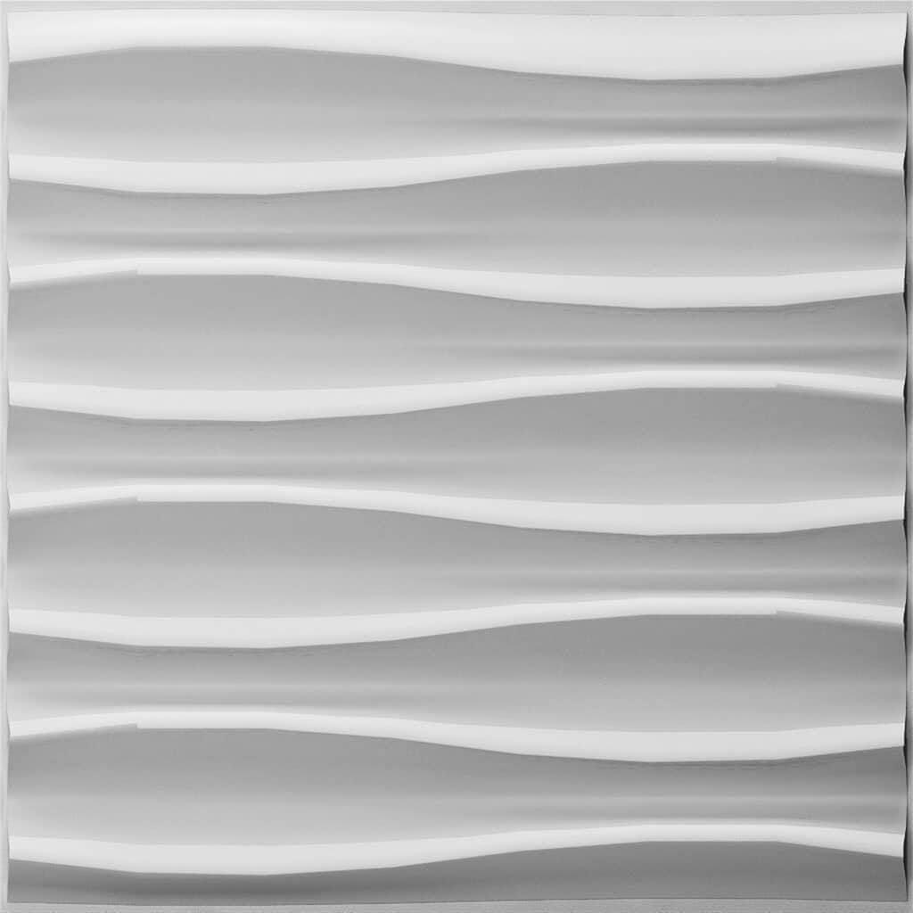 Paintable Off White Abstract Waves Fiber 3D Wall Panel, Interior Wall Paneling, 1.6 ft X 1.6 ft (50cm X 50cm), 2.6 sq.ft. (0.25 sq. m) each