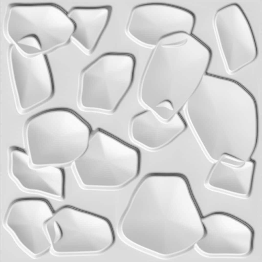 Paintable Off White Abstract Minimalist Fiber 3D Wall Panel, Interior Wall Paneling, 1.6 ft X 1.6 ft (50cm X 50cm), 2.6 sq.ft. (0.25 sq. m) each