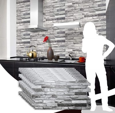 Faux ancient bricks PVC wall panel 3d