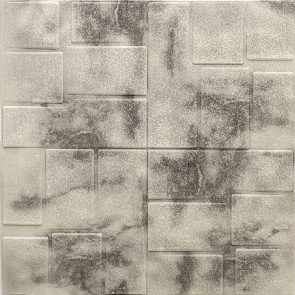 Beige, Charcoal Faux Marble 3D Wall Panel