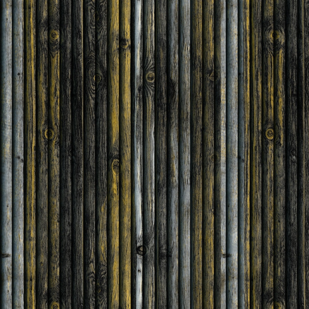 Charcoal, Beige, Yellow Faux Wood 3D Wall Panel