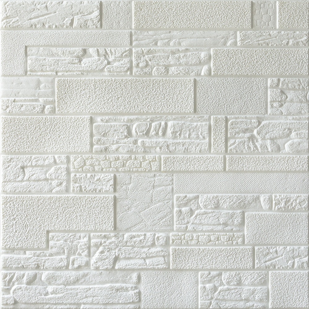 Off White Faux Bricks, Stones 3D Wall Panel