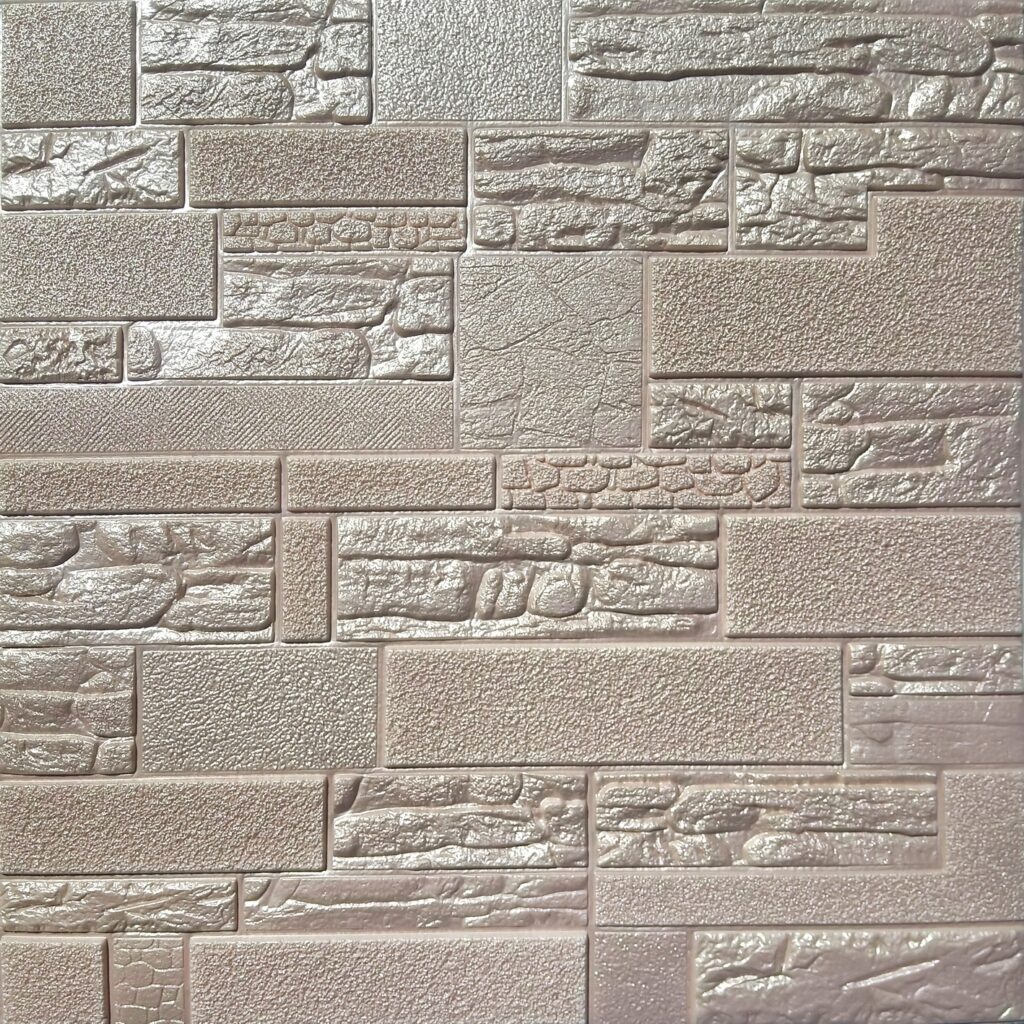 Pale Copper Faux Bricks, Stones 3D Wall Panel