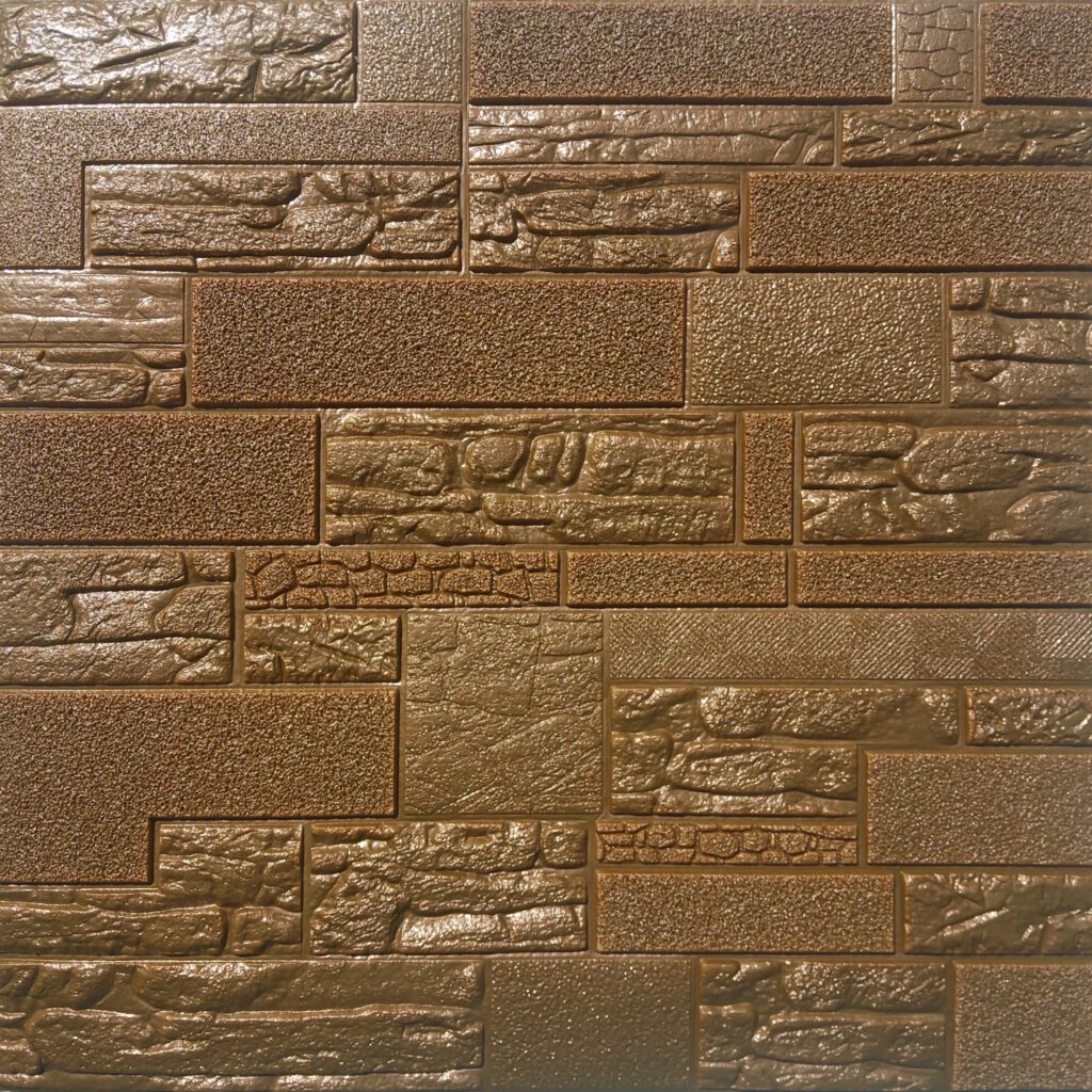 Antique Bronze, Brown Faux Bricks, Stones 3D Wall Panel