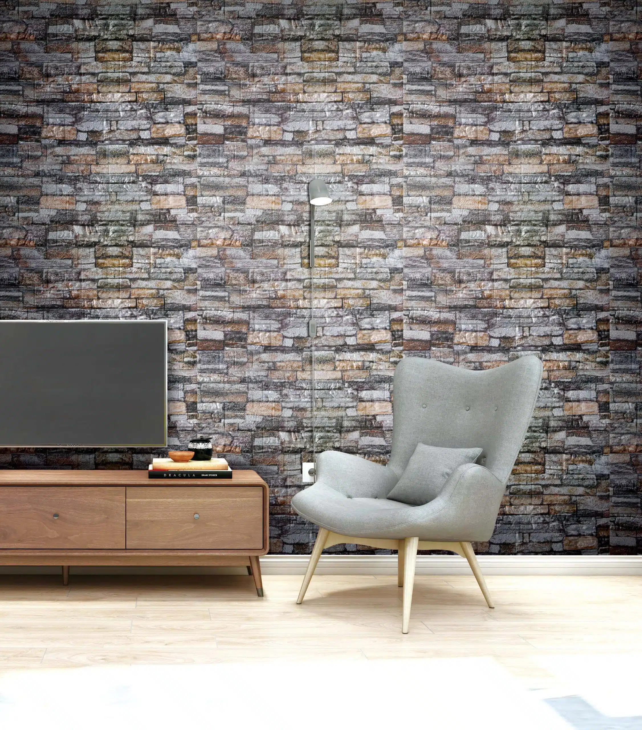 multicolored faux slate 3D wall panel