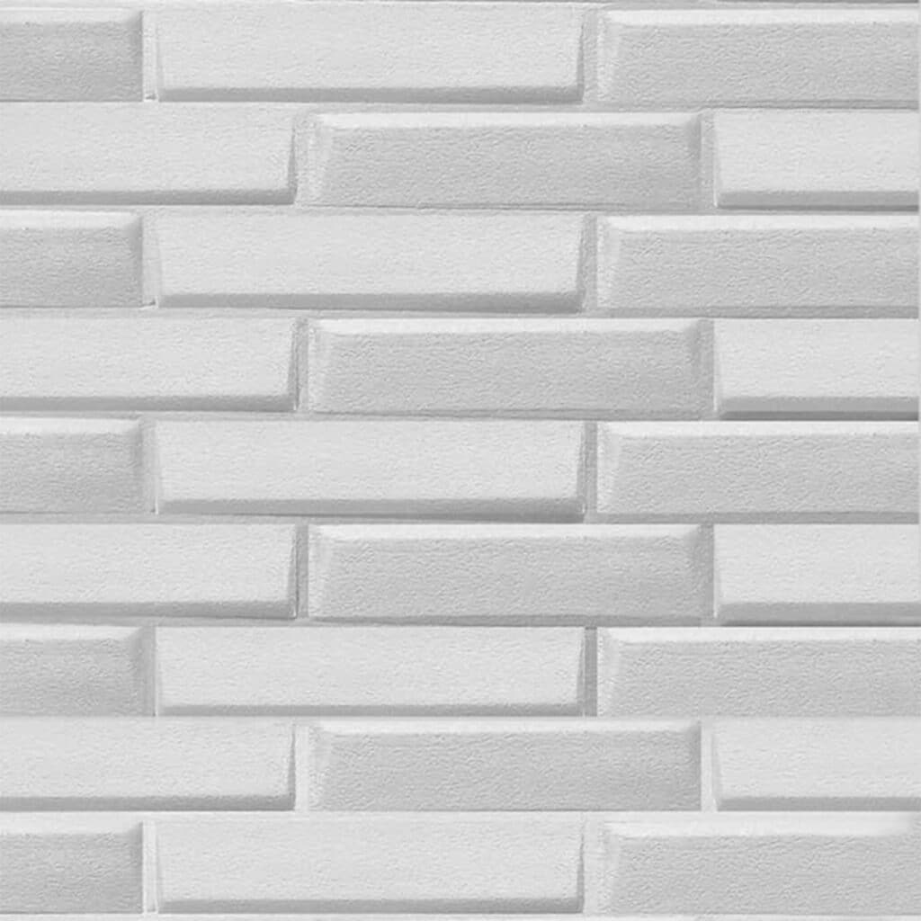 Off-White Faux Brick 3D Wall Panel