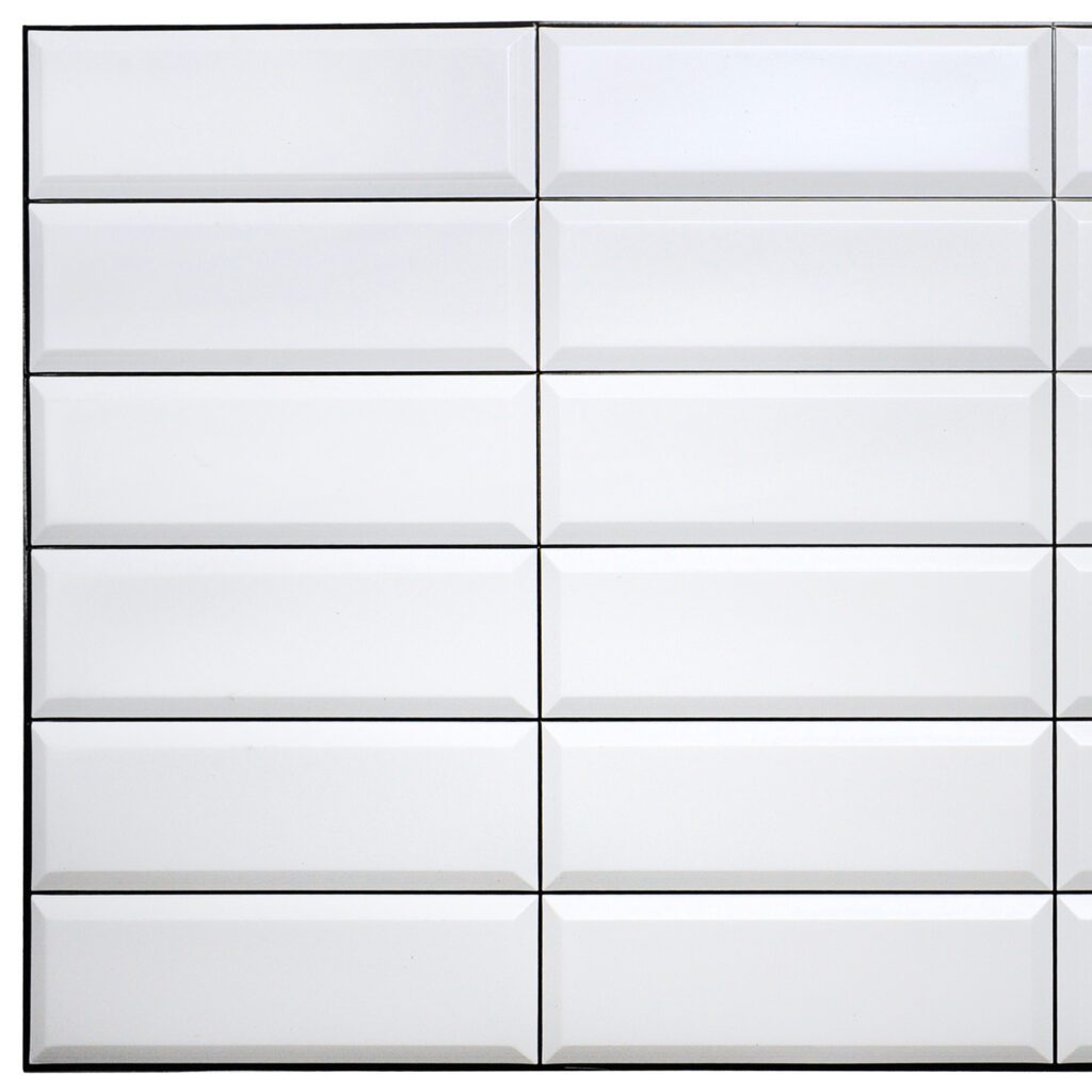 White Grey Faux Tile PVC 3D Wall Panel