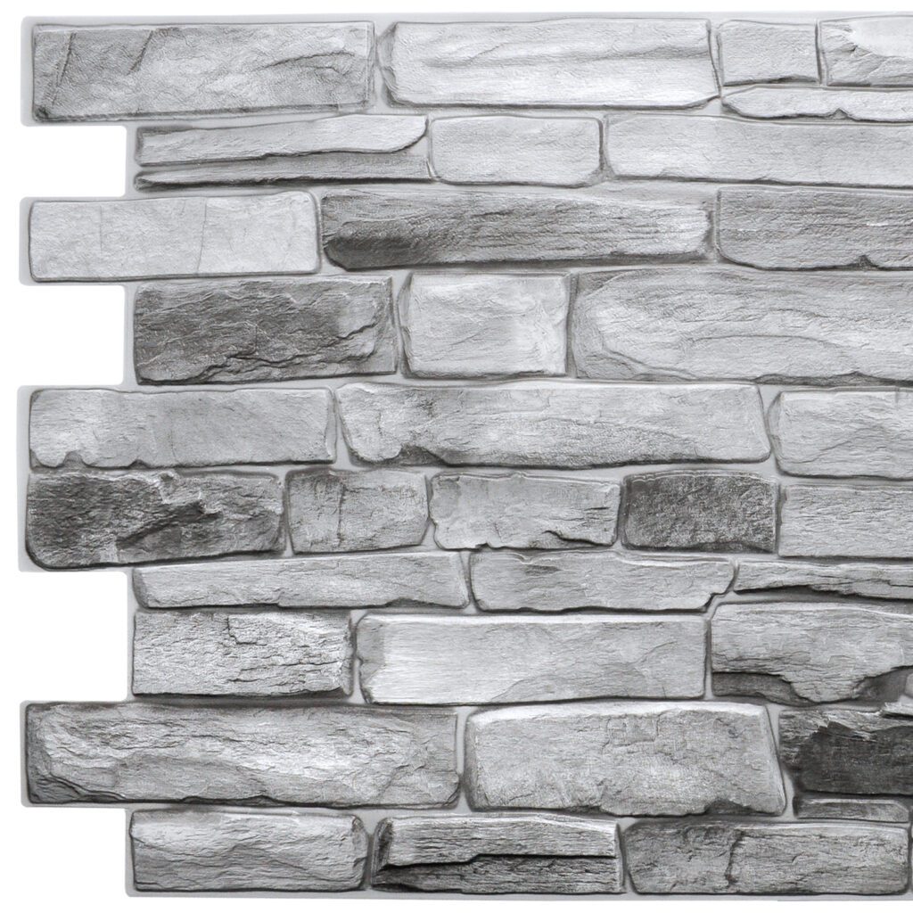 Grey Faux Stone PVC 3D Wall Panel