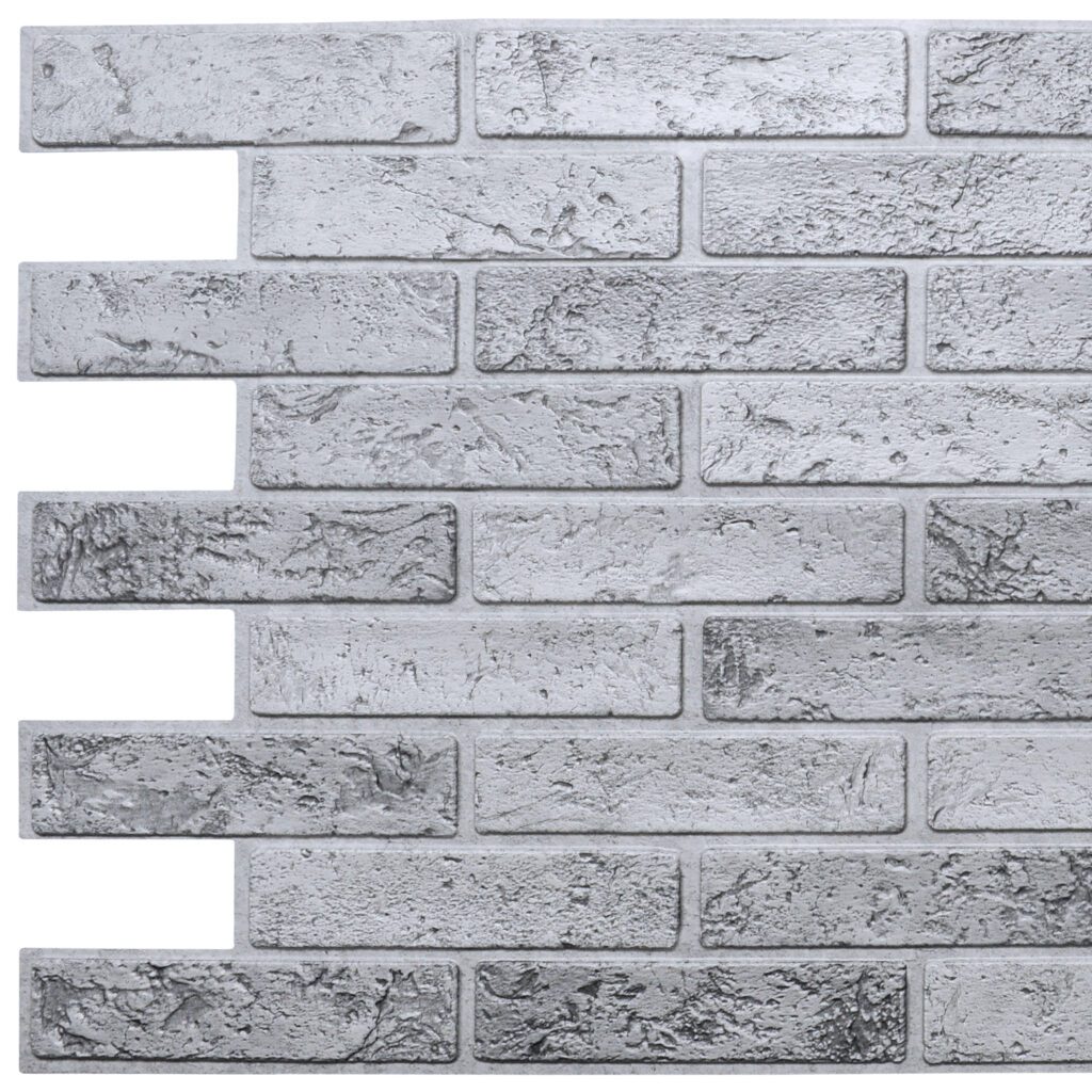 Silver Faux Brick PVC 3D Wall Panel