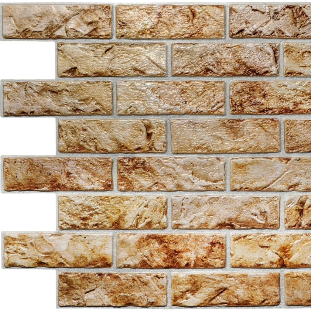 Copper Brown Faux Bricks PVC 3D Wall Panel