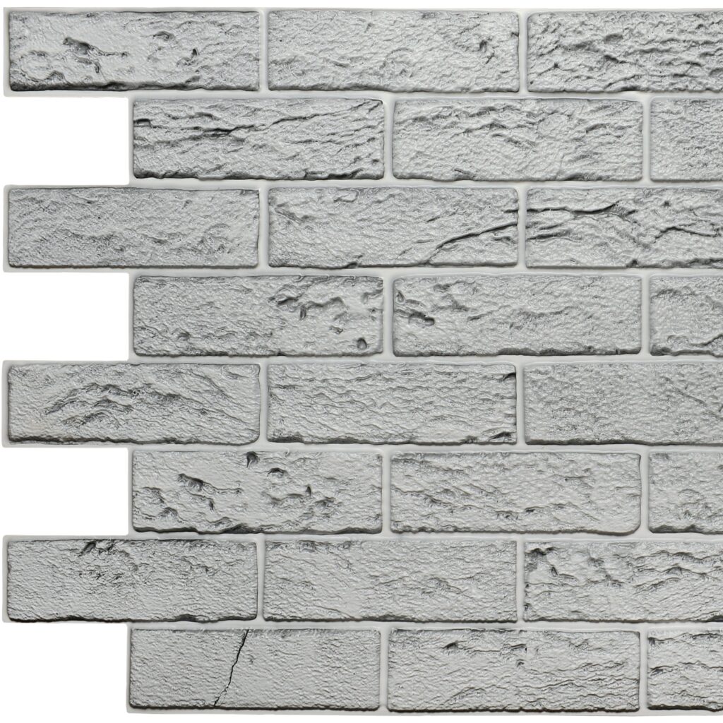 Grey Faux Bricks PVC 3D Wall Panel