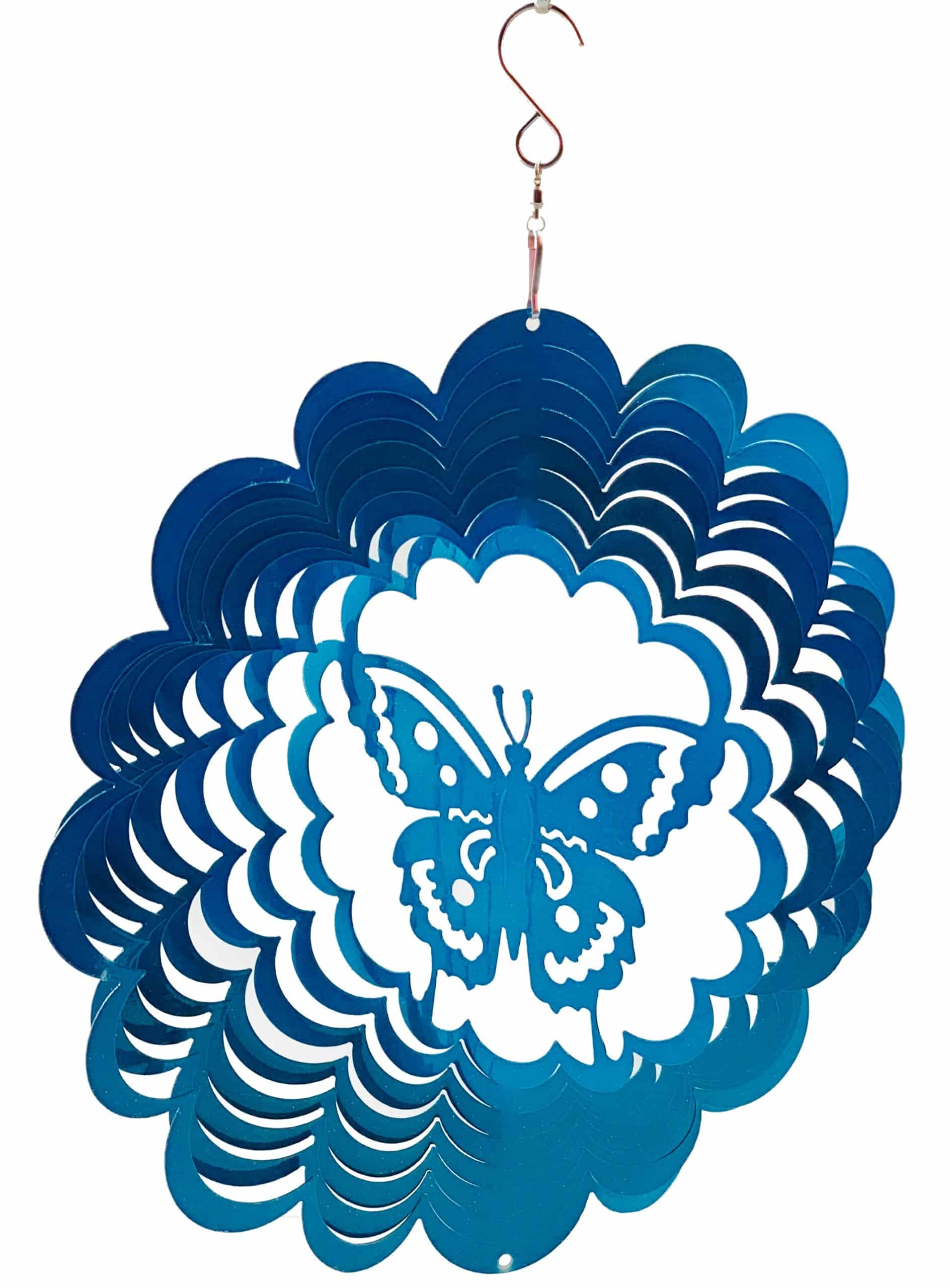 3D Hanging Indoor Outdoor Yard Garden Decoration – Mandala – Butterfly – Blue – 12 inch – Unique Gift Idea For Men Women, Souvenir, Present