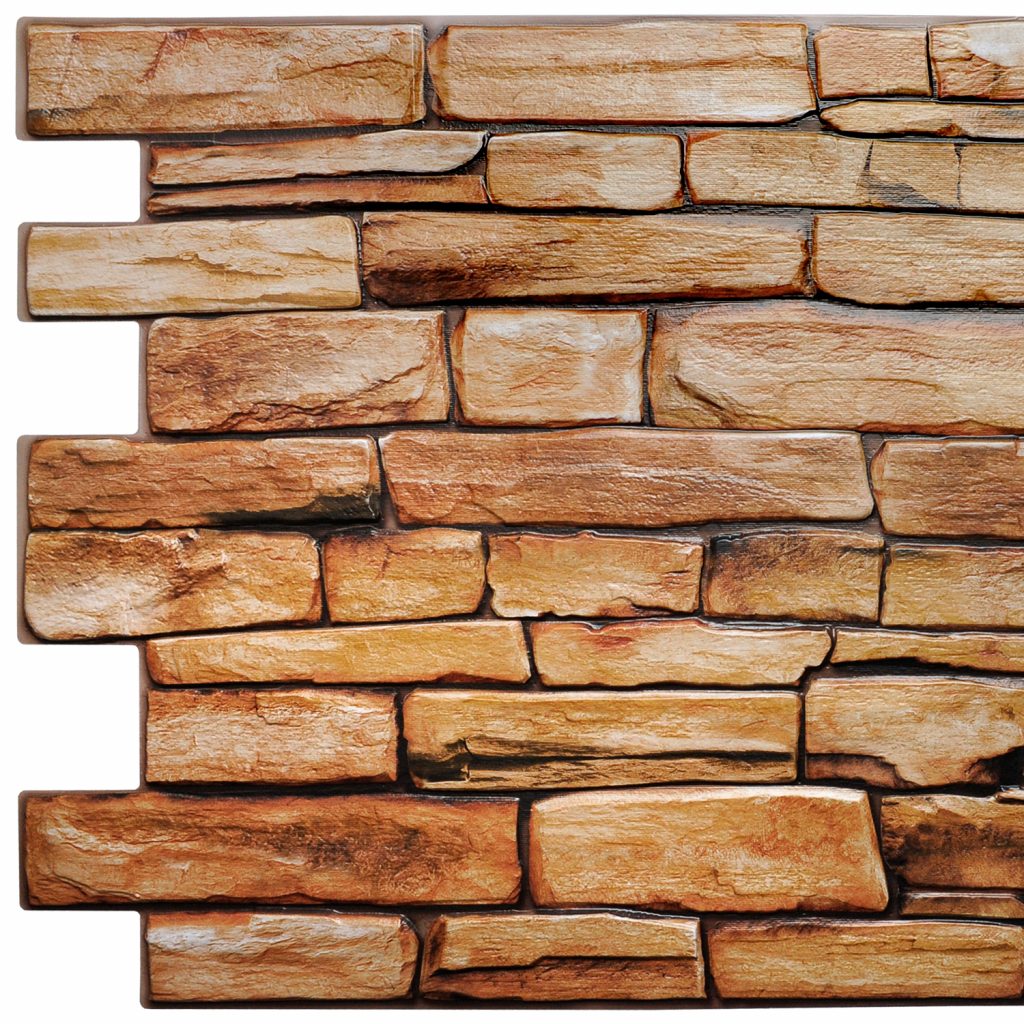 Brown Red Faux Slate, 3.2 ft x 1.6 ft, PVC 3D Wall Panel, Interior Design Wall Paneling Decor, 5.3 sq. ft.