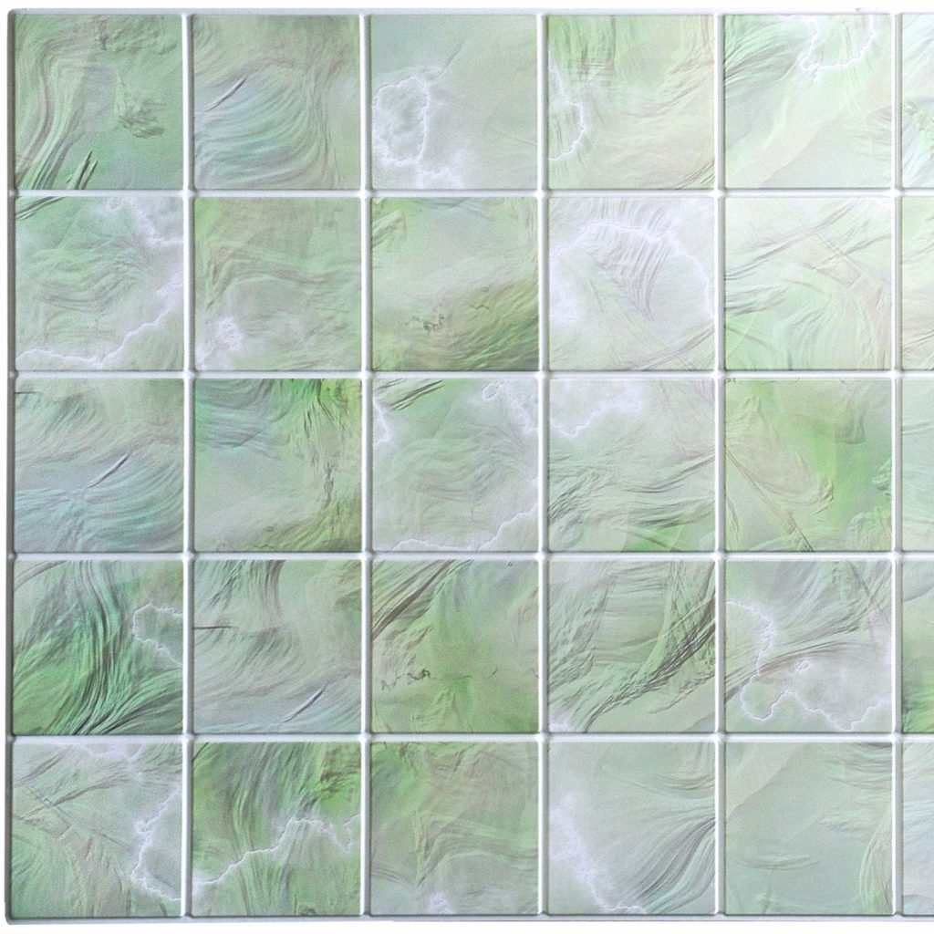 Shades of Green Faux Pearl Squares PVC 3D Wall Panel