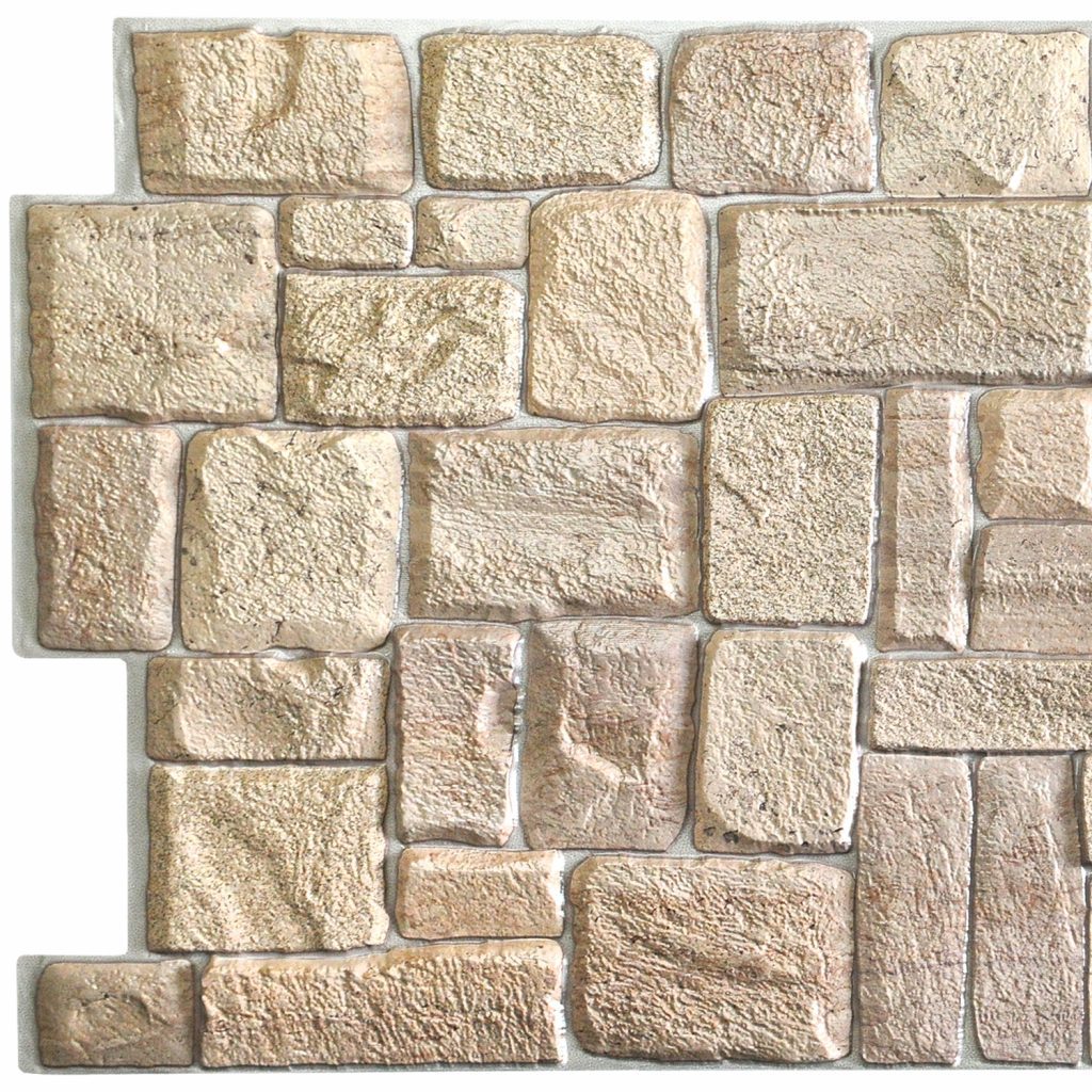 Beige Faux Limestone PVC 3D Wall Panel