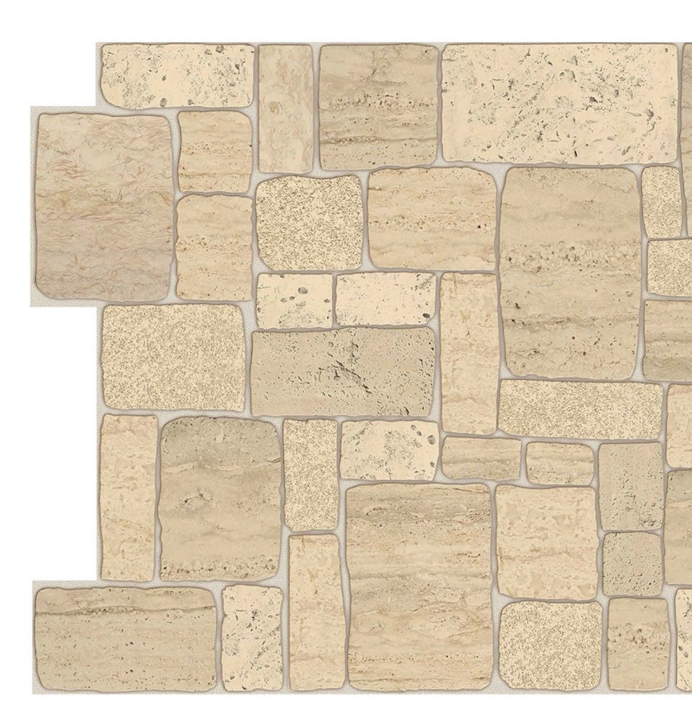 Light Beige Faux Limestone, 3.2 ft x 1.6 ft, PVC 3D Wall Panel, Interior Design Wall Paneling Decor, 5.3 sq. ft.