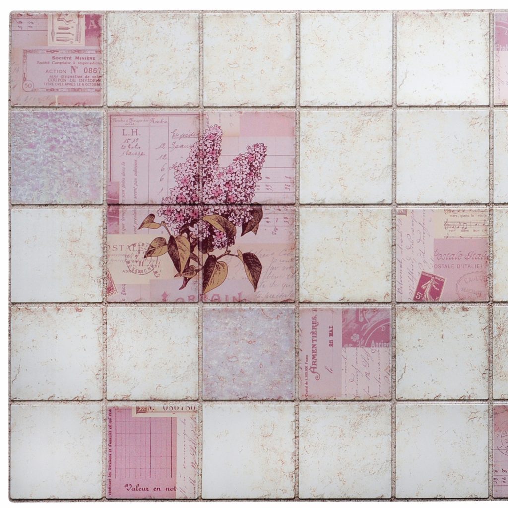 Pink Faux Lilacs in Squares, 3.2 ft x 1.6 ft, PVC 3D Wall Panel, Interior Design Wall Paneling Decor, 5 sq. ft.