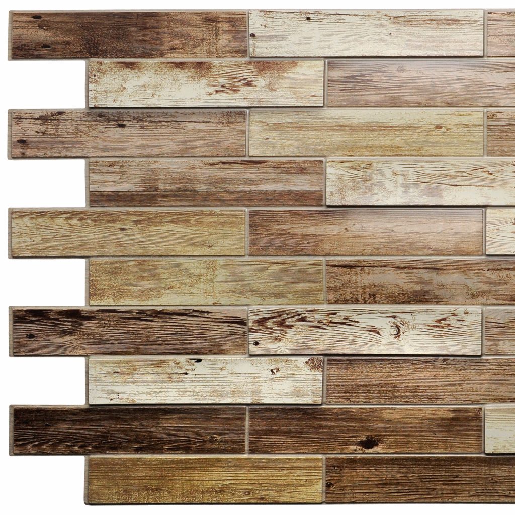 Brown Faux Dutch Oak, 3.2 ft x 1.6 ft, PVC 3D Wall Panel, Interior Design Wall Paneling Decor, 5.1 sq. ft.