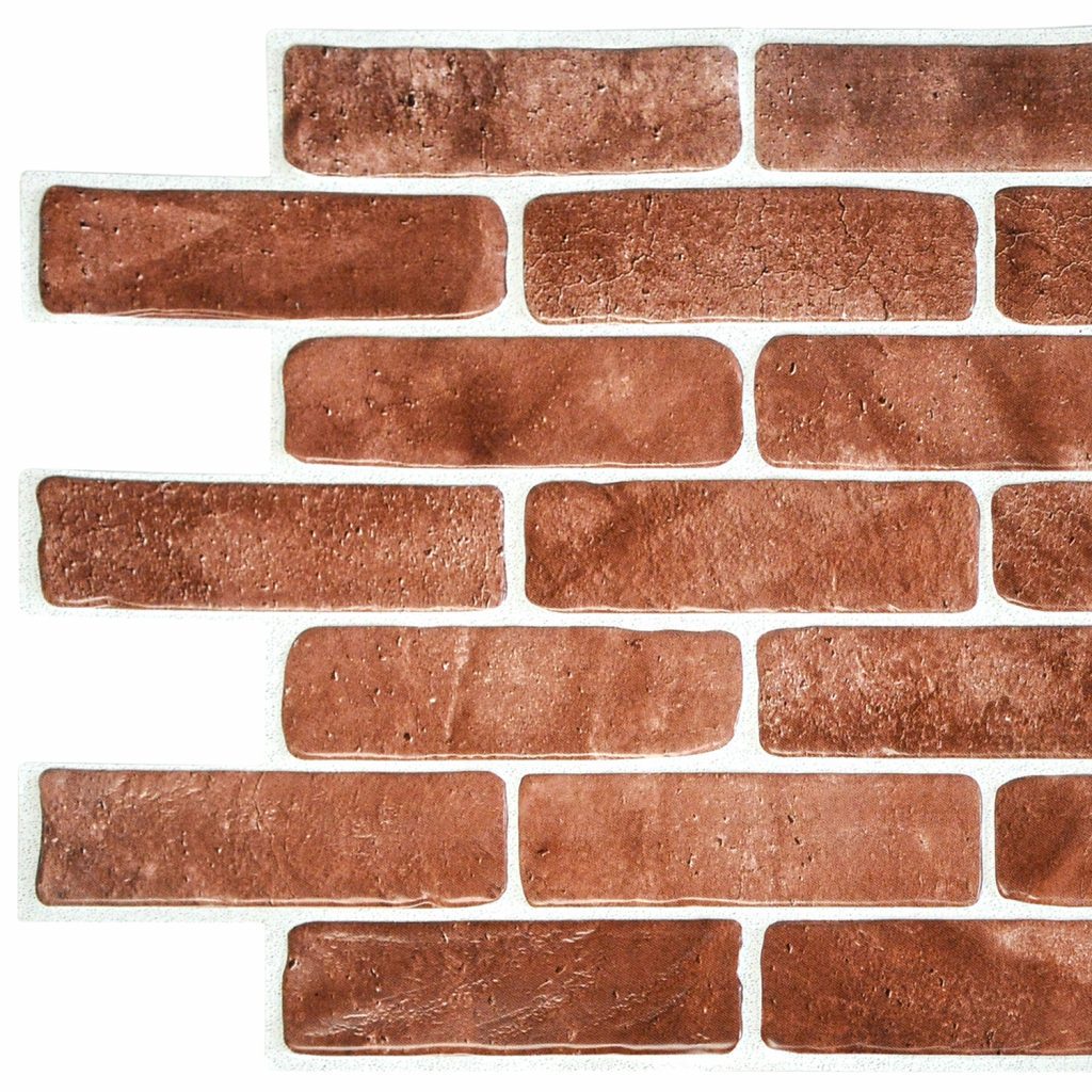 Vintage Brown Faux Brick, 3.4 ft x 1.6 ft, PVC 3D Wall Panel, Interior Design Wall Paneling Decor, 5.5 sq. ft.