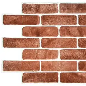 Faux distressed red bricks PVC 3D wall panels