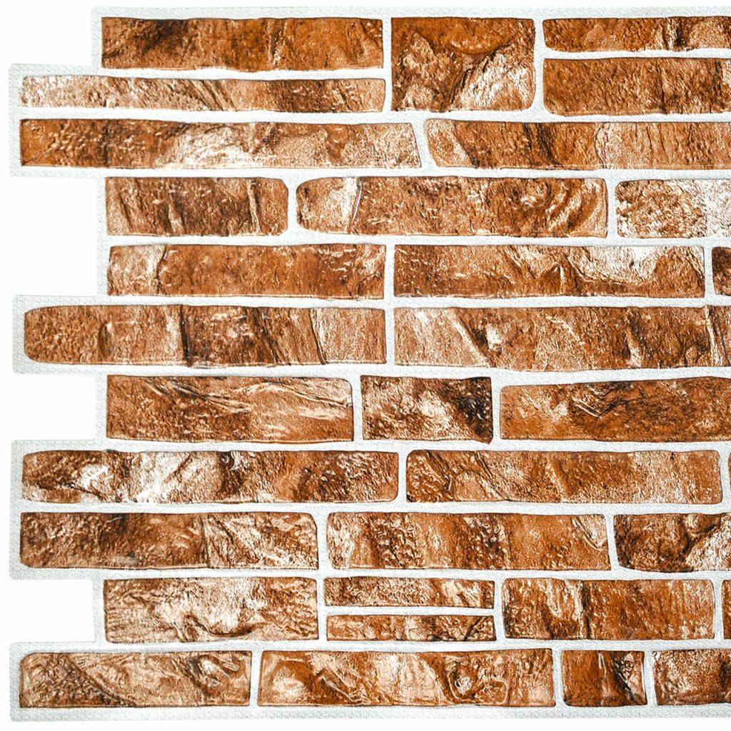 Light Brown Faux Slate, 3.4 ft x 1.6 ft, PVC 3D Wall Panel, Interior Design Wall Paneling Decor, 5.4 sq. ft.