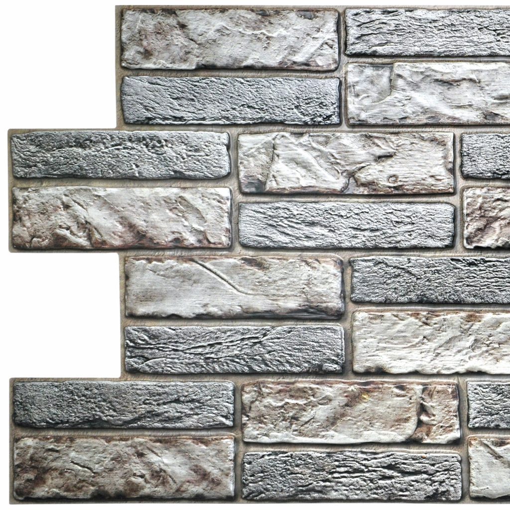Light Beige Grey Faux Old Brick, 3.1 ft x 1.6 ft, PVC 3D Wall Panel, Interior Design Wall Paneling Decor, 4.9 sq. ft.