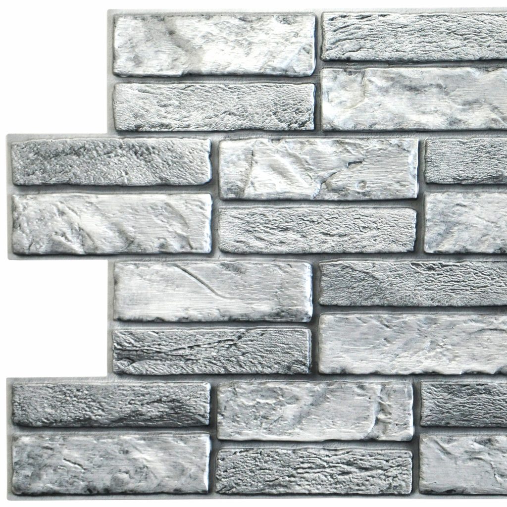 Grey Faux Old Brick, 3.1 ft x 1.6 ft, PVC 3D Wall Panel, Interior Design Wall Paneling Decor, 4.9 sq. ft.