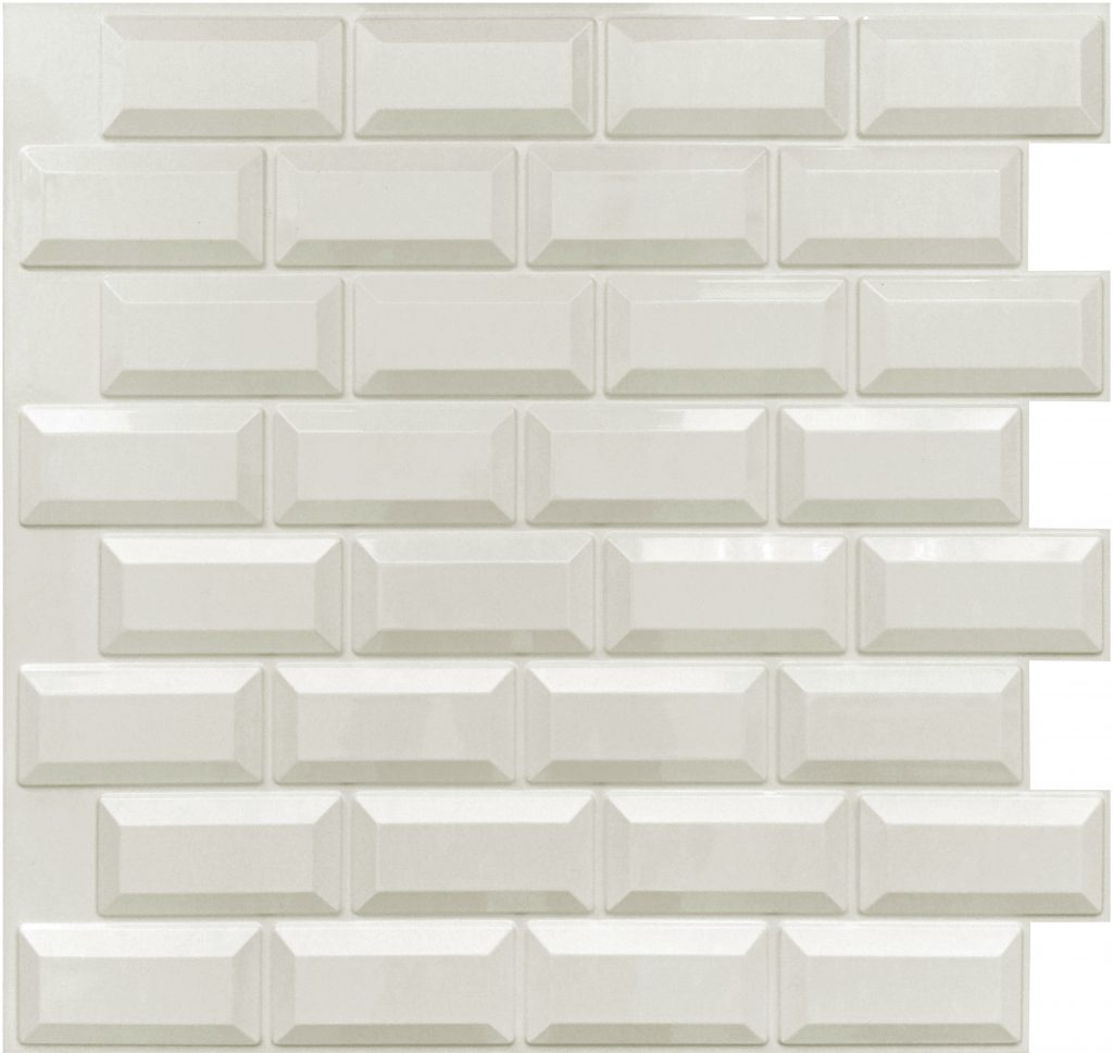 White Faux Brick PVC 3D Wall Panel, 2 ft X 1.8 ft (60cm X 56cm), Interior Design Wall Paneling Decor, 3.6 sq. ft. (0.33 sq.m) each