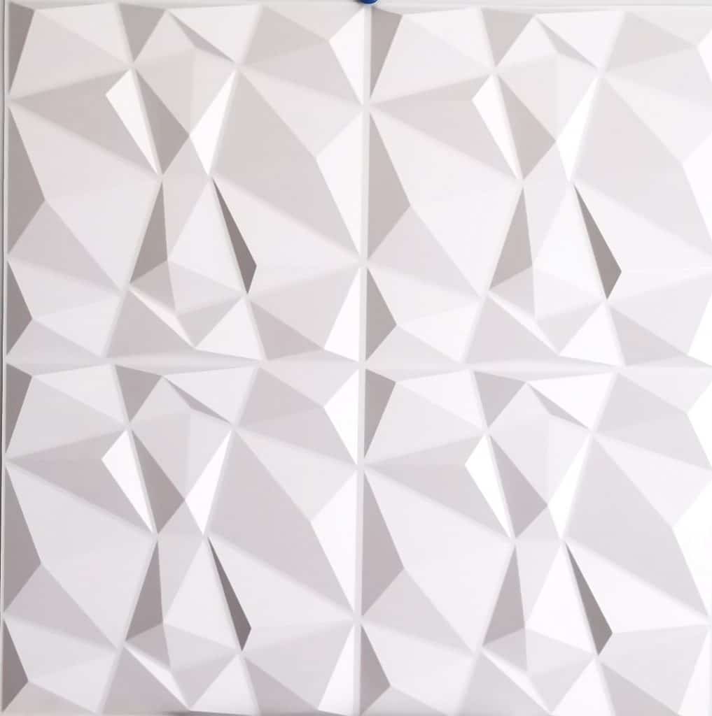 White Faux Geometric PVC 3D Wall Panel
