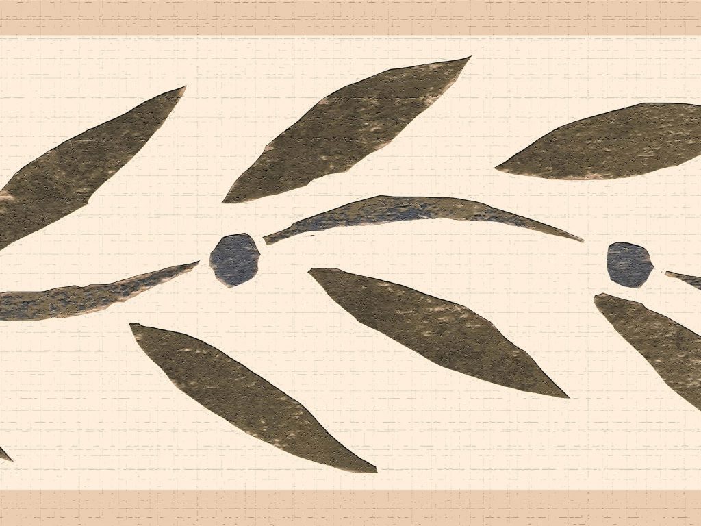 Abstract Brown Leaves Wall Border Retro Design