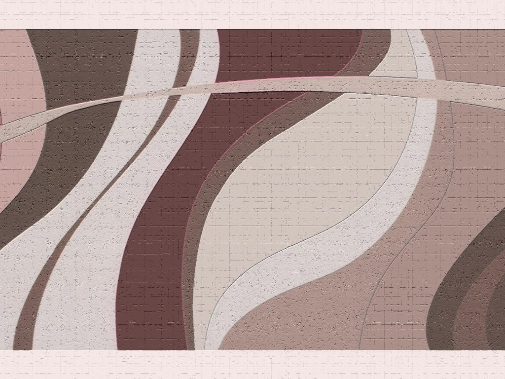 Abstract Pink Maroon Brown Wavy Lines Wall Border Retro Design