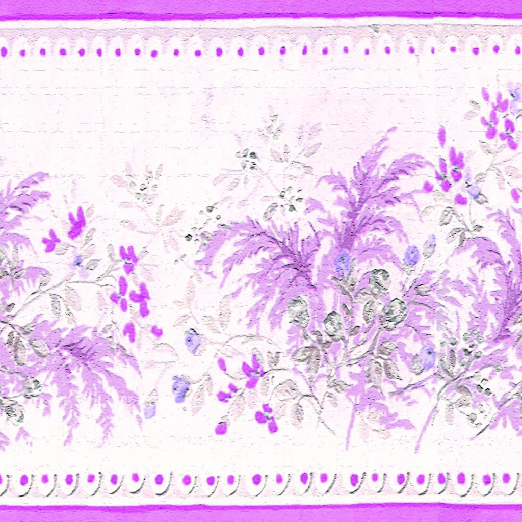 Floral Pink Flowers Wall Border Retro Design