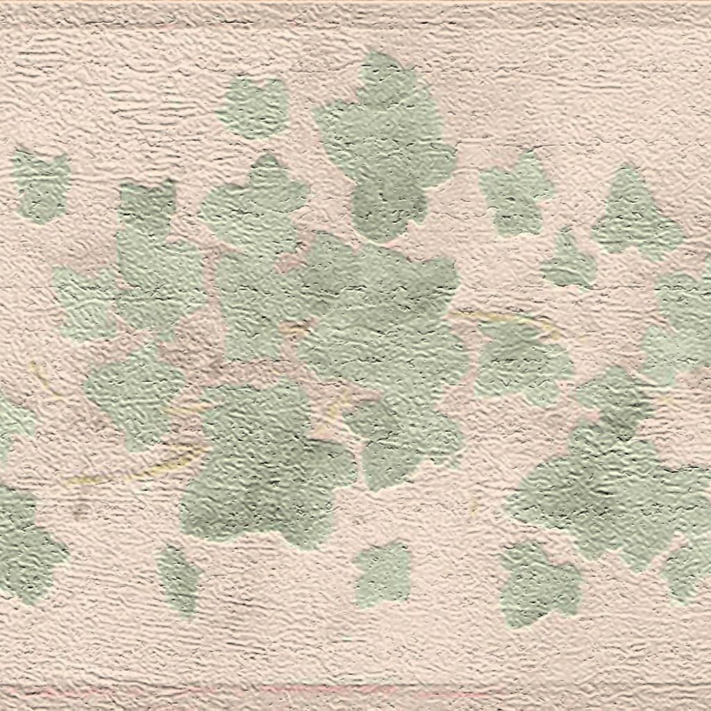 Abstract Green Beige Leaves Wall Border Retro Design
