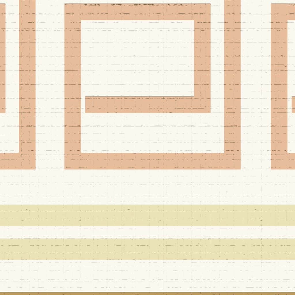 Abstract Beige Tan Stripes and Squares Wall Border Retro Design