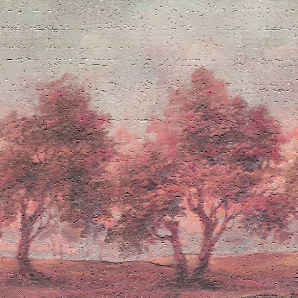 Abstract Pink Grey Trees Wall Border Retro Design