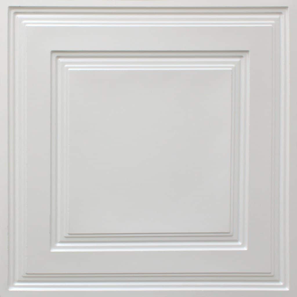 Modern Traditional Pearl White Lay In, PVC 3D Decorative Ceiling Panel, 2 ft X 2 ft (60cm X 60cm), 4 sq ft (0.37 sq m) each
