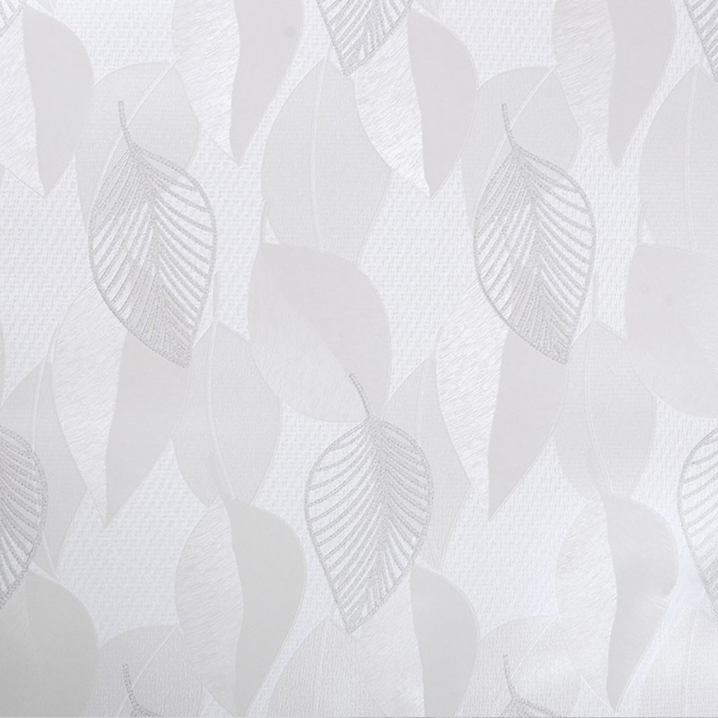 Leaves Grey White Modern Peel and Stick Self Adhesive Removable Wallpaper Roll 18 feet X 24 inches (5.5m X 60cm), 35.5 sq.ft. (3.3 sq.m)