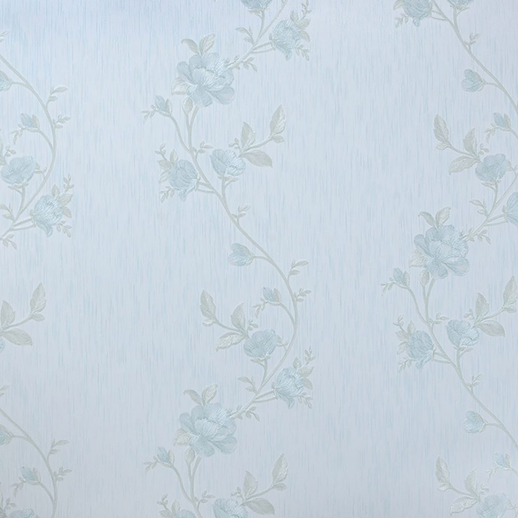 Vintage Light Blue Botanical Peel and Stick Self Adhesive Removable Wallpaper Roll 18 feet X 24 inches (5.5m X 60cm), 35.5 sq.ft. (3.3 sq.m)
